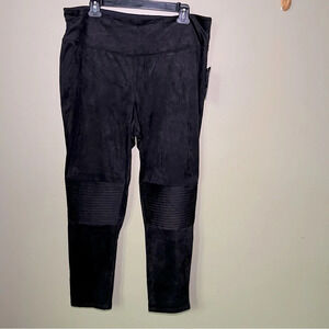 Women’s INC (international concepts) Black suede moto leggings. New.